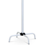Věšák stojanový, kovová konstrukce, bílý lesklý lak, výška 182 cm, nosnost 10 kg