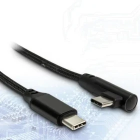 Inter-Tech USB-C kabel 90° 1 m černý / Kabel USB-C (M) - USB-C (M) / PD 60 W (88885581)