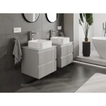 MEXEN/S - Rivel koupelnová skříňka pod umyvadlo 50 cm s deskou, 2 zásuvky, reliéf , šedá mat 91A20-05047-2-BFFC62