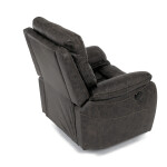 Polohovací křeslo, elektrické zabudované ovládání, hnědá, látka vintage, TV-4094 COF3