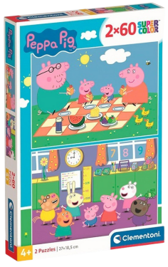Puzzle 120 dílků Prasátko Peppa piknik 2x60 - Clementoni