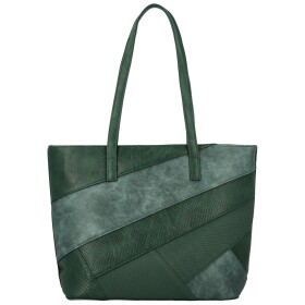 Módní dámská koženková kabelka na rameno Avery, tmavě zelená