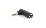 Gembird audio adaptér jack 3.5mm (M) na jack 3.5 mm (F) / pravý úhel / černá (A-3.5M-3.5FL)