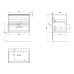 AQUALINE - PANEDA STRIP umyvadlová skříňka 69,5x55x45,2cm, dub emporio PN370