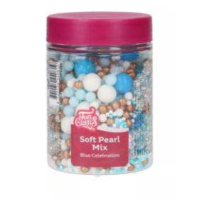 Cukrové zdobení perly - modrá oslava 80 g - FunCakes