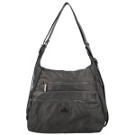 Trendy dámský textilní kabelko-batoh Coveri Venesta, šedý new