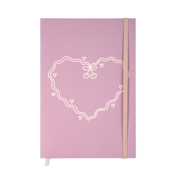 Blok s gumičkou - Srdce s třešní - Albi