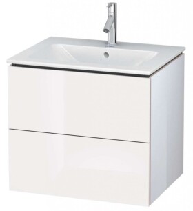 DURAVIT - L-Cube Umyvadlová skříňka 55x62x48 cm, 2 zásuvky, lesklá bílá LC624002222