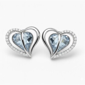 Stříbrné náušnice se Swarovski Crystals True Love - srdce, Stříbrná