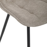 Židle jídelní, béžová látka, černý kov, otočný mechanismus 90°/90° (L/P) - funkce reset