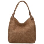 Trendy dámská koženková kabelka na rameno Sheryl, hnědá