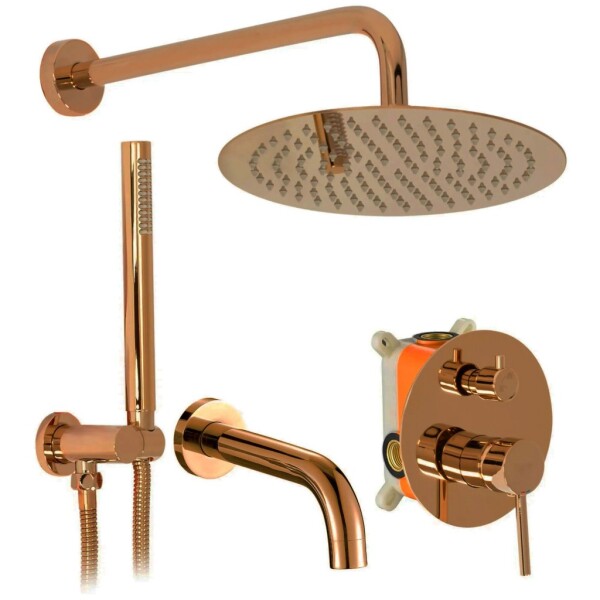 REA - Podomítková koupelnová sada LUNGO Copper + BOX REA-P7998