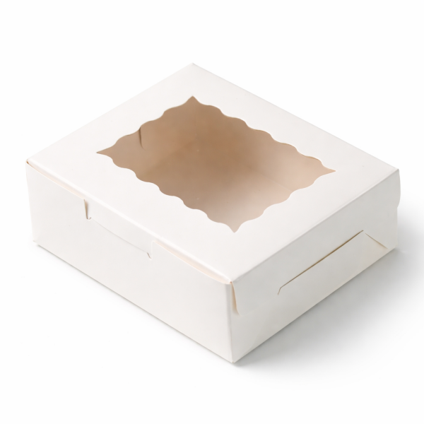 Cake star krabička bílá s okénkem 12x10x4cm