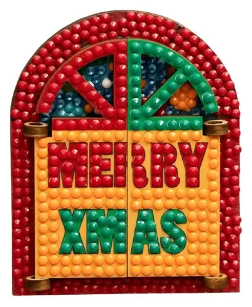 2KIDS TOYS Diamantové malování Magnetka Okno Merry Christmas