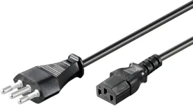 MicroConnect Power Cord Italy typ L - C13 5m černá / Napájecí kabel / 250 V / 10 A (PE100450)