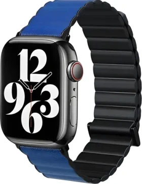 Beline Magnetic Pro černá/modrá / Pásek pro Apple Watch / 42/44/45/49mm / magnetický (Beli02512)