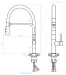 Kuchinox - SILUETTO stojánková dřezová baterie U, grafit/ černá BQU_978D