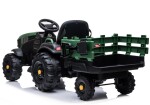 Mamido Dětský elektrický traktor Farmer s vlečkou a lopatou zelený