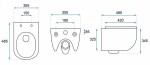 ALCADRAIN Sádromodul - předstěnový instalační systém s bílým/ chrom tlačítkem M1720-1 + WC REA CARLO MINI RIMLESS ČIERNY MAT + SEDADLO AM101/1120 M1720-1 MM1