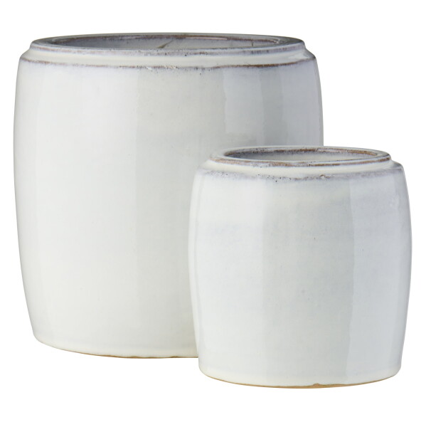 Ib Laursen Keramický obal na květináč Saigon White Small Menší, bílá barva, kov