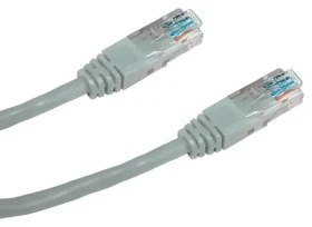 DATACOM Patch kabel UTP CAT6 1m šedý / Síťový kabel / kulatý / RJ45 (1591)