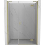 MEXEN/S - Mist-H sprchové dveře křídlové pravé 120, transparent, zlatá kartáčovaná 8A5-120-001-55-00-P