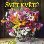 Kalendář 2026 Svět květů, nástěnný, 33 x 33 cm