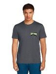 ICEBREAKER Mens 150 Tech Lite SS Tee Infographic, Obsidian (vzorek) velikost: M
