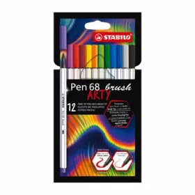 STABILO® Pen 68 brush - ARTY - 12 ks sada - 12 různých barev (568/12-21-20)