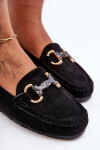 Kožené Dámské Mokasíny S Ozdobou Černé Dionira 37