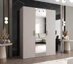 Šatní skříň Abi Bari 2 Rozměry: 150 cm, Pásky / úchyty: Zlatý, Barva korpusu + barva dveří: Kašmír + Kašmír