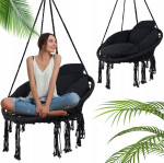 Závěsné křeslo s polštářkem - čapí hnízdo 80 cm antracit