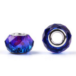 Korálky evropského typu - 14 x 8,5 mm - dvoubarevné - 1 ks Dvě barvy: Červenobílá