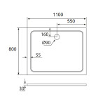 H K - Sprchový kout Flexi 110x80, L/P varianta včetně sprchové vaničky z litého mramoru SE-FLEXI11080/THOR-11080
