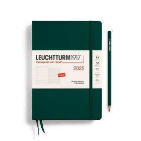 Leuchtturm1917 Weekly Planner &amp; Notebook Medium (A5) 2025 Forest Green