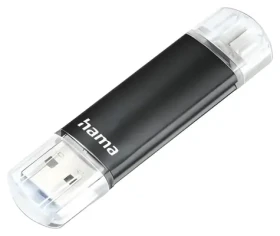 Hama Laeta Twin černá / Flash disk / USB-A 3.0 + micro USB / 16 GB / 45 MB/s (00123998)