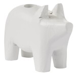Ib Laursen Dřevěný svícen White Pig – menší, bílá barva, dřevo