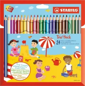 STABILO® Trio thick sada 24 pastelek s ořezávátkem (23578)