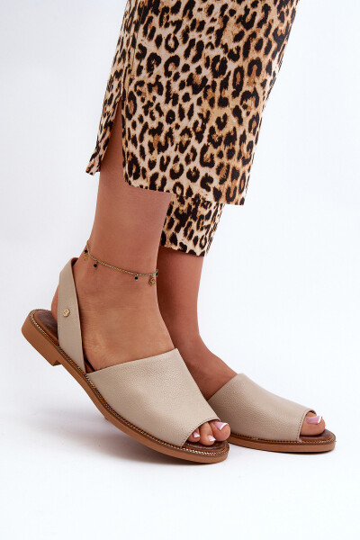 Zazoo 40327 Kožené Nášlapné Sandály Bežové 36