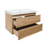 Koupelnová skříňka 2 zásuvková s umyvadlem SAT B-Way 99x50x45 cm dub mat BWAY2100OAKU1BI BWAY2100OAKU1BI