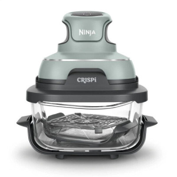 Ninja FN101EUSG Crispi, přenosná horkovzdušná fritéza, 4v1,zelená,příkon 1700 W, skleněné nádoby 1,4 l a 3,8 l, bez PFAS