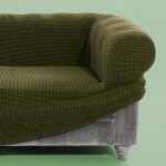 Super strečové potahy NIAGARA zelená relaxační křeslo ( š. 70 - 90 cm)