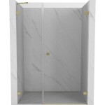 MEXEN/S - Lunar-B sprchové dveře křídlové pravé 115, transparent, zlatá kartáčovaná 832S-115-050-55-00-P