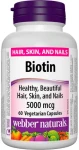 Webber naturals Biotin 5000mcg 60 kapslí (09549)