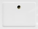 MEXEN/S - Flat sprchová vanička obdélníková slim 130 x 100, bílá + zlatý sifon 40101013G