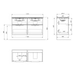 SAPHO - CIRASA umyvadlová skříňka 118,4x64x46cm, bílá lesk CR121-3030-21