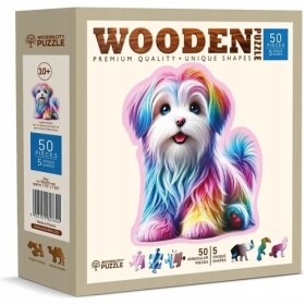 Dřevěné puzzle Veselé štěně 50 dílků