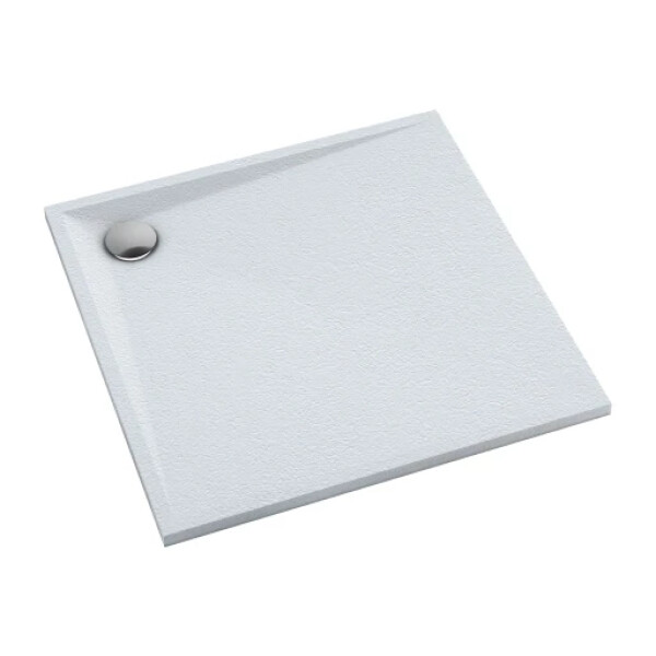 OMNIRES - STONE čtvercová sprchová vanička s kamennou strukturou, 80 x 80 cm bílá mat /BM/ STONE80/KBM