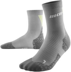 CEP Vysoké ponožky ULTRALIGHT dámské grey/lime - CEP dámské běžecké kompresní vysoké ponožky ULTRALIGHT - grey/lime Velikost: II (Vel. chodidla 34-37)