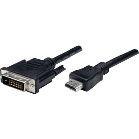 Manhattan HDMI / DVI kabelový adaptér Zástrčka HDMI-A, DVI-D 24+1pol. Zástrčka 1.80 m černá 372503-CG lze šroubovat HDMI kabel
